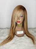 Front Lace Wig (Brown/Honey Blonde Ombre Straight)