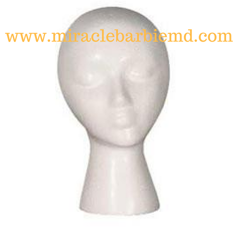 Female White Styrofoam Mannequin Head